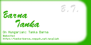barna tanka business card